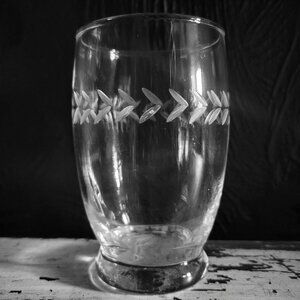 Vtg Anchor Hocking Laurel Etched Tumbler Glasses 4.625" 12 fl Oz Clear Glassware